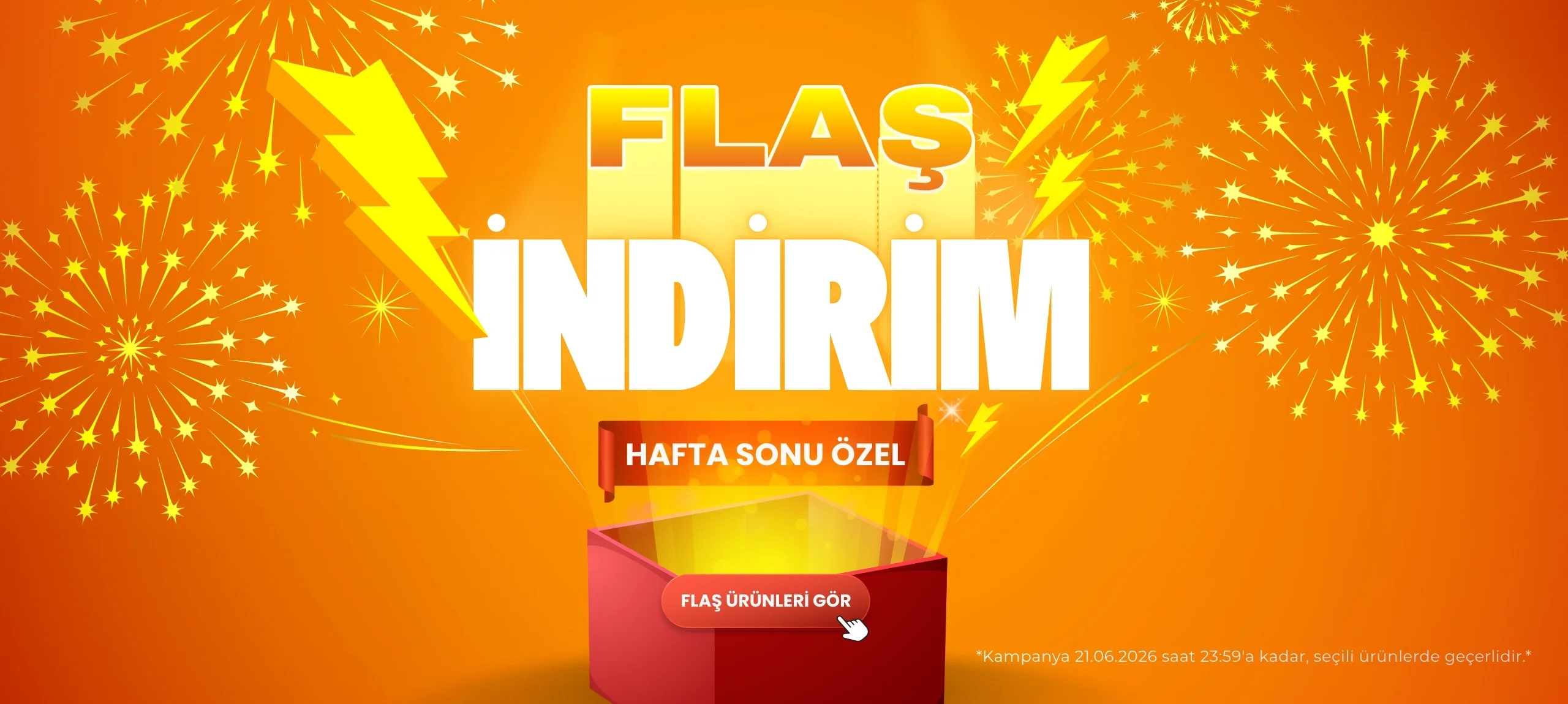 haftasonuna özel flaş indirim